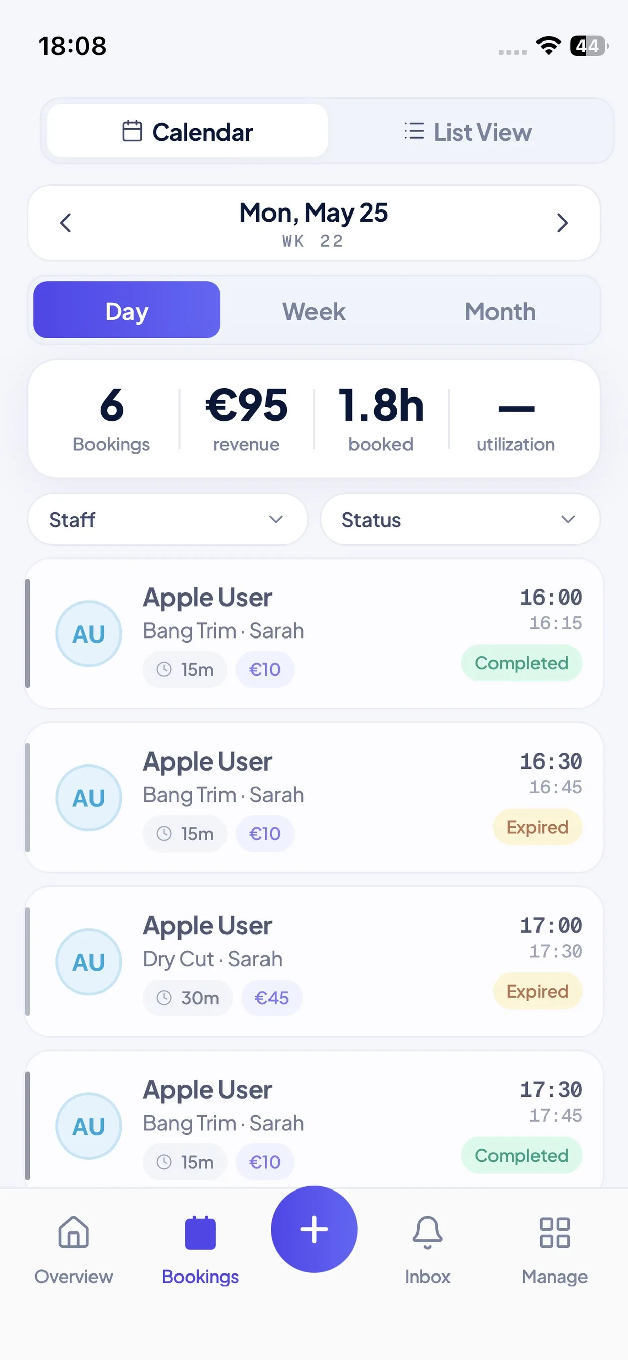 Application Rizervia Pro — gérer les réservations et les clients